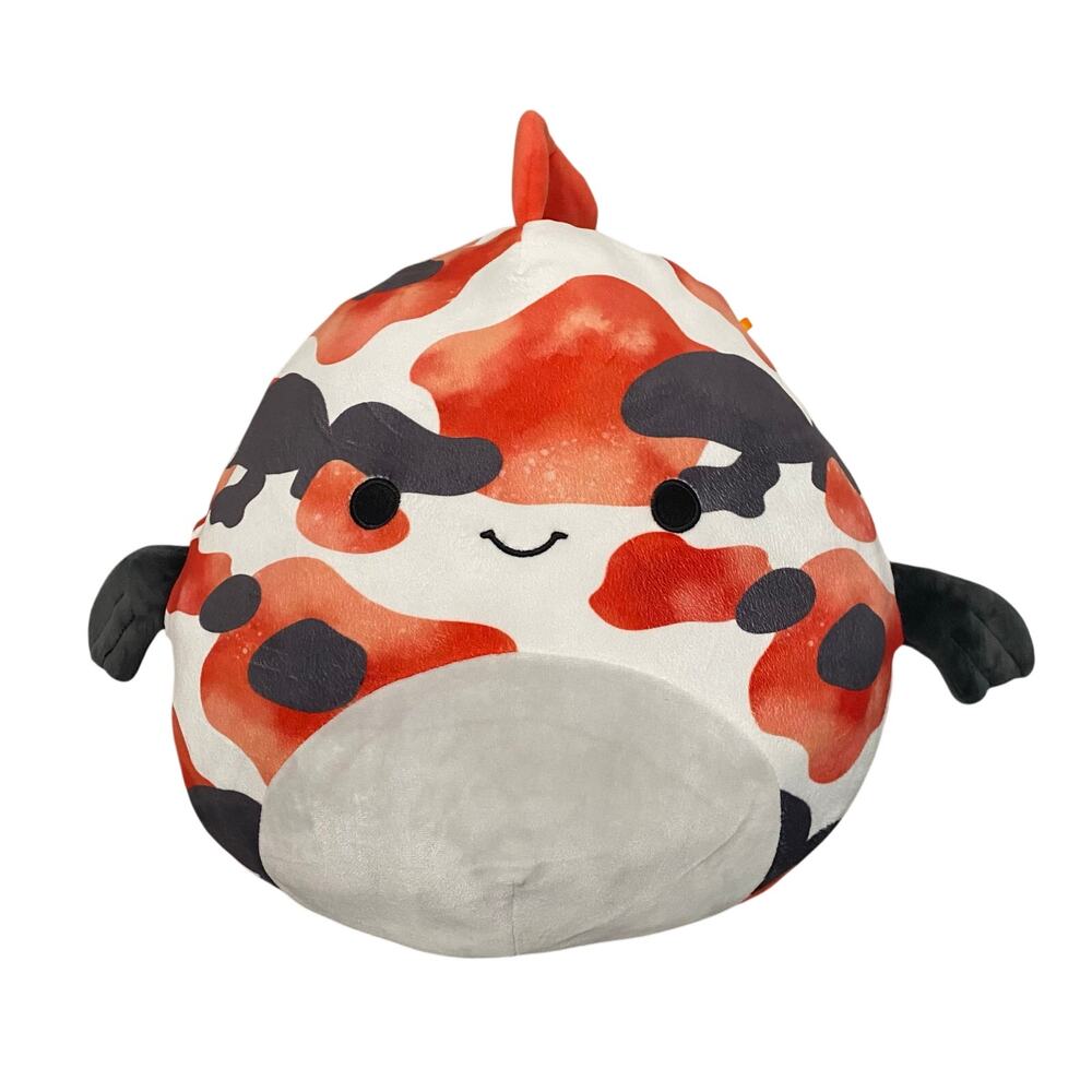 Dandii the Koi Fish Sea Life Squad White Gray Orange Marbled Plush 14 in